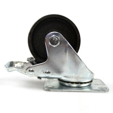 4 inch medium duty plate all-iron casters with brake